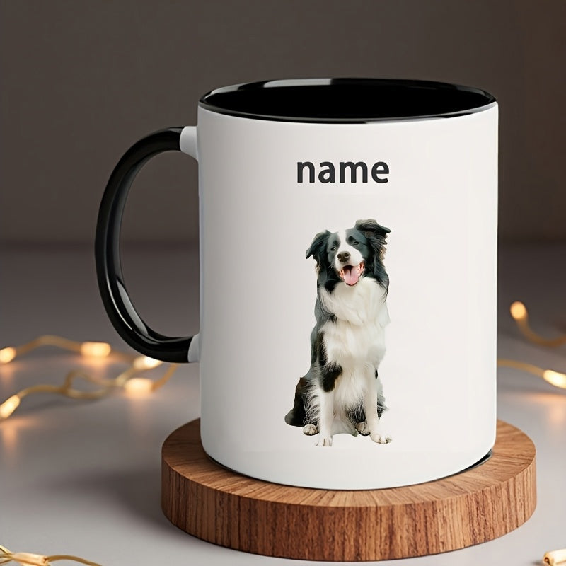 Tailorly Black Accent 11 oz Mug - cute border collie images text and names
