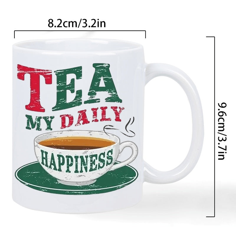Tailorly White Ceramic 11 oz Mug - 1pc office item 11oz ceramic coffee cup tea suitable for tea and coffee hand wash only great for hot drinks