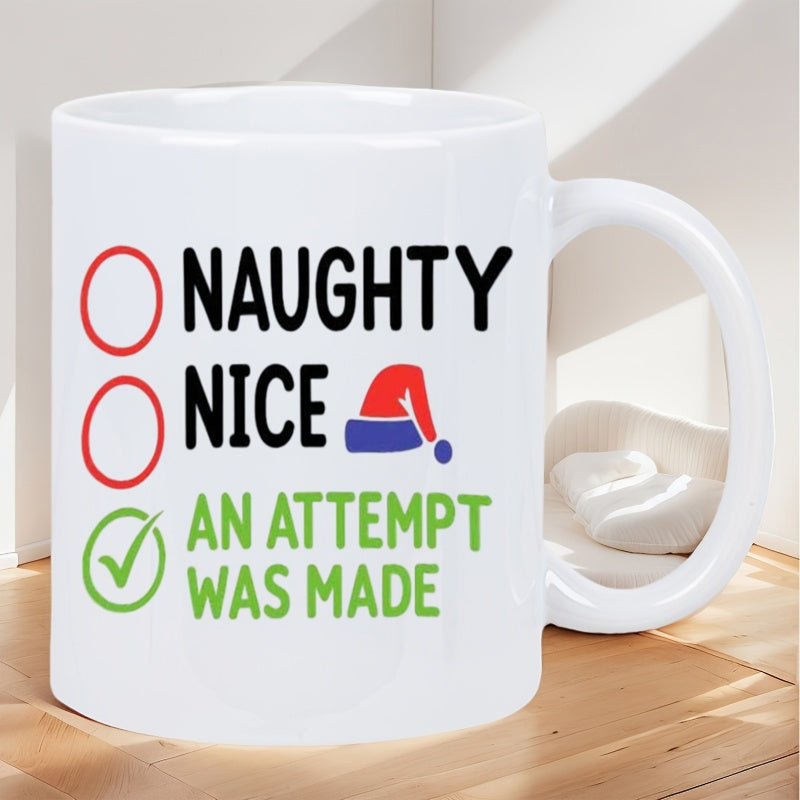 Tailorly White Ceramic 11 oz Mug - 1pc themed fashionable and fun daily ceramic mug with pattern printing it can only be washed an gift