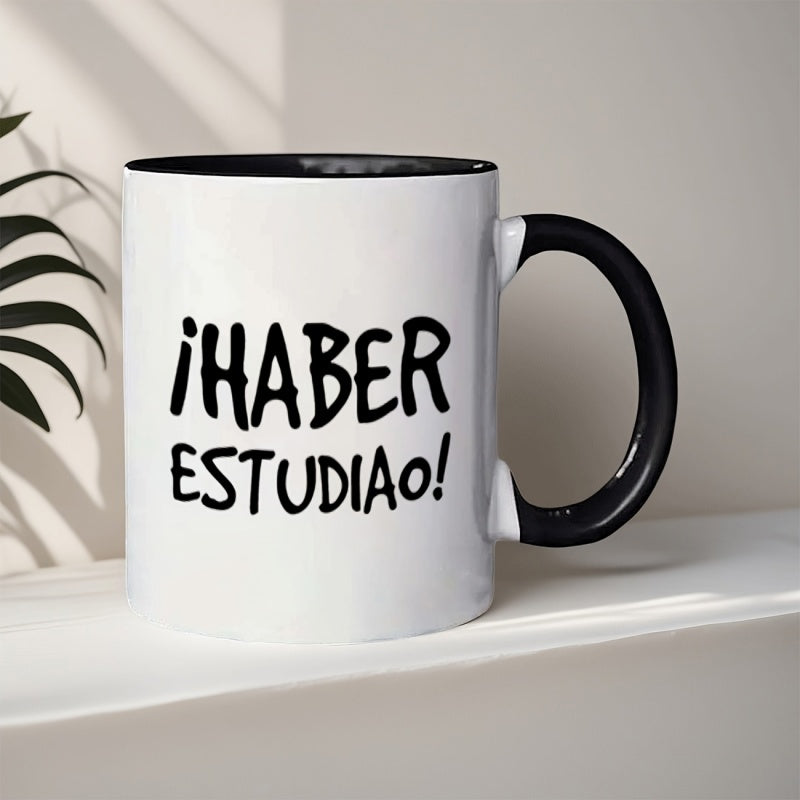 Tailorly Black Accent 11 oz Mug - 1pc ideal for the office home or golf events 11oz ceramic coffee mug by haber suitable for restaurants and businesses