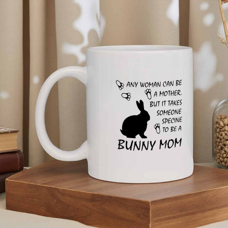 Tailorly White Ceramic 11 oz Mug - adorable rabbit