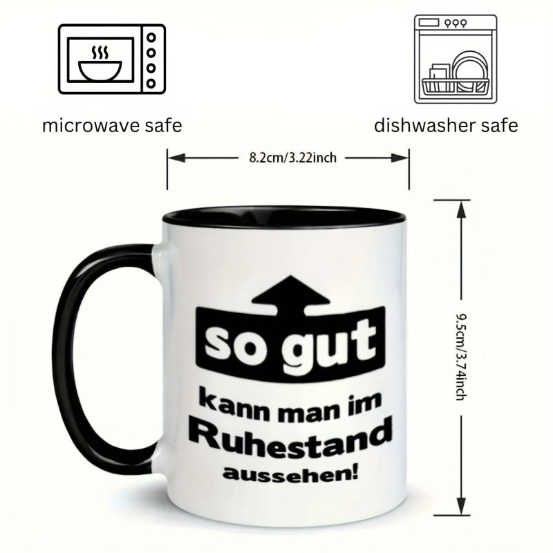 Tailorly Black Accent 11 oz Mug - 1pc office kitchenware retirement 11oz ceramic coffee mug ideal gift for friends familycoffee travel