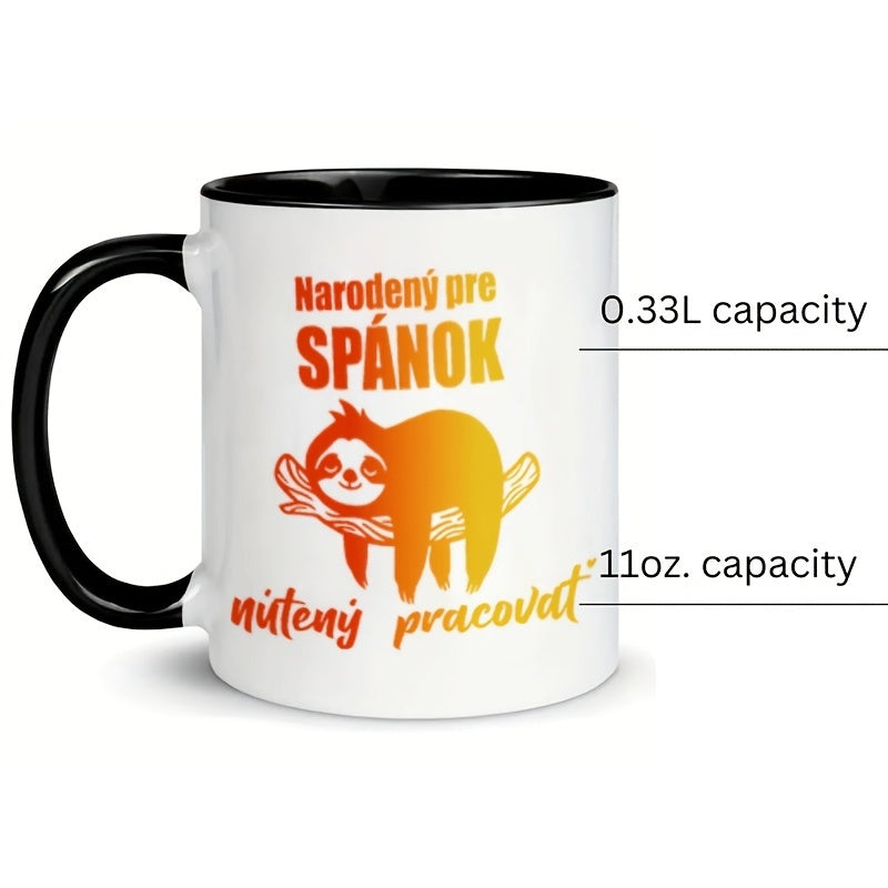 Tailorly Black Accent 11 oz Mug - sloth graphic