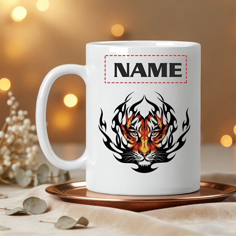 Tailorly White Ceramic 11 oz Mug - a cool image text and name