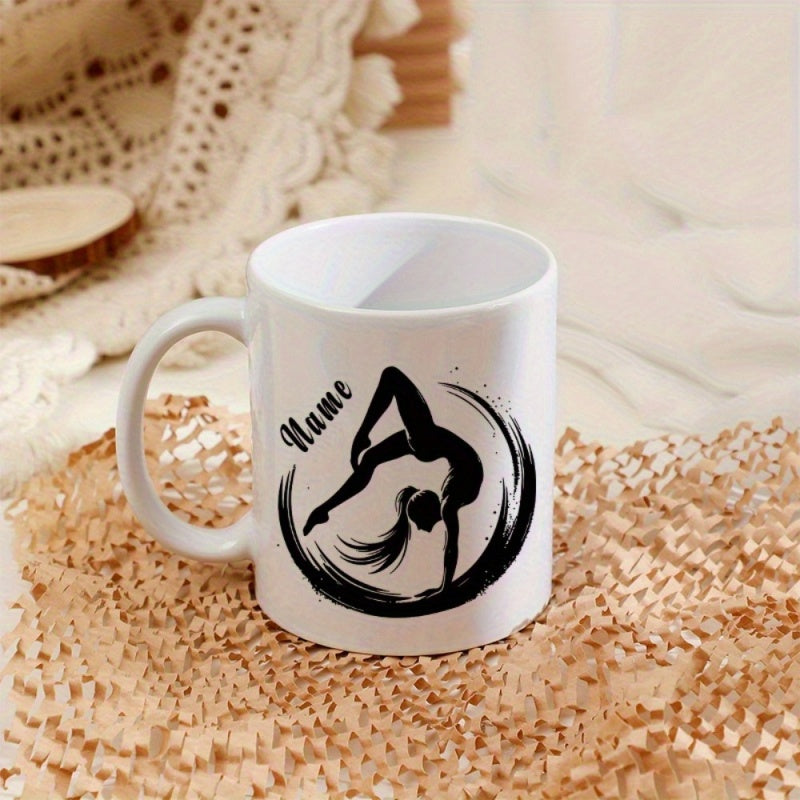 Tailorly White Ceramic 11 oz Mug - silhouette of a elegant