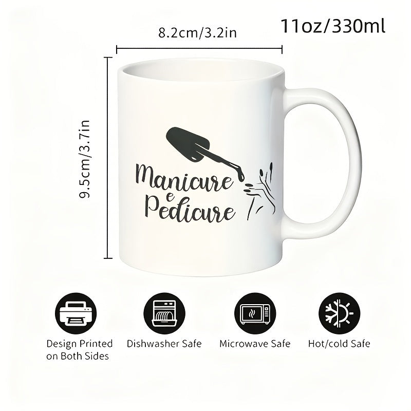 Tailorly White Ceramic 11 oz Mug - tea design