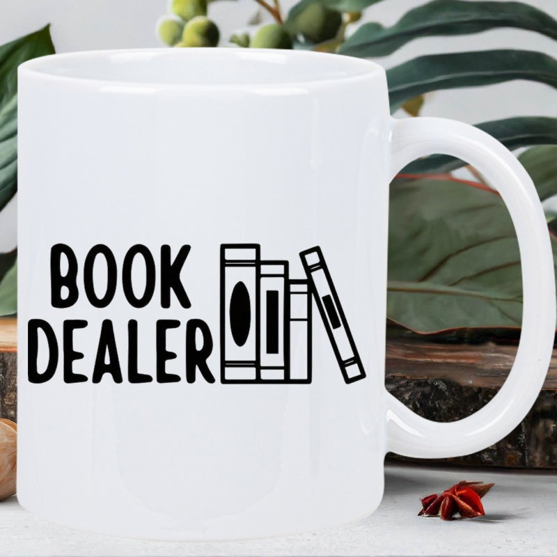 Tailorly White Ceramic 11 oz Mug - funny book lover design