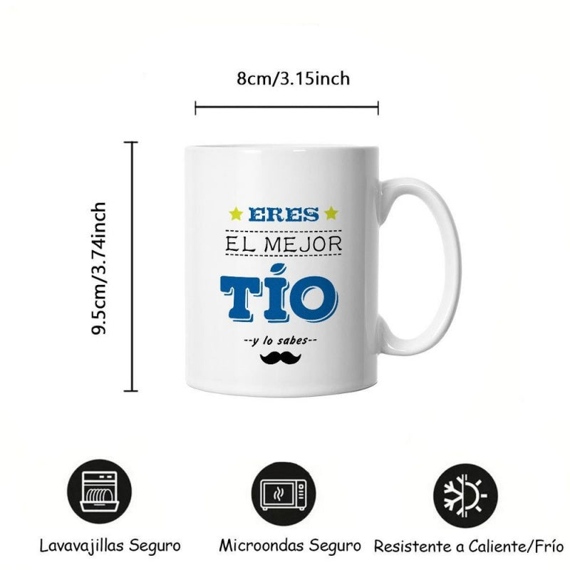 Tailorly White Ceramic 11 oz Mug - amo you in spanish text