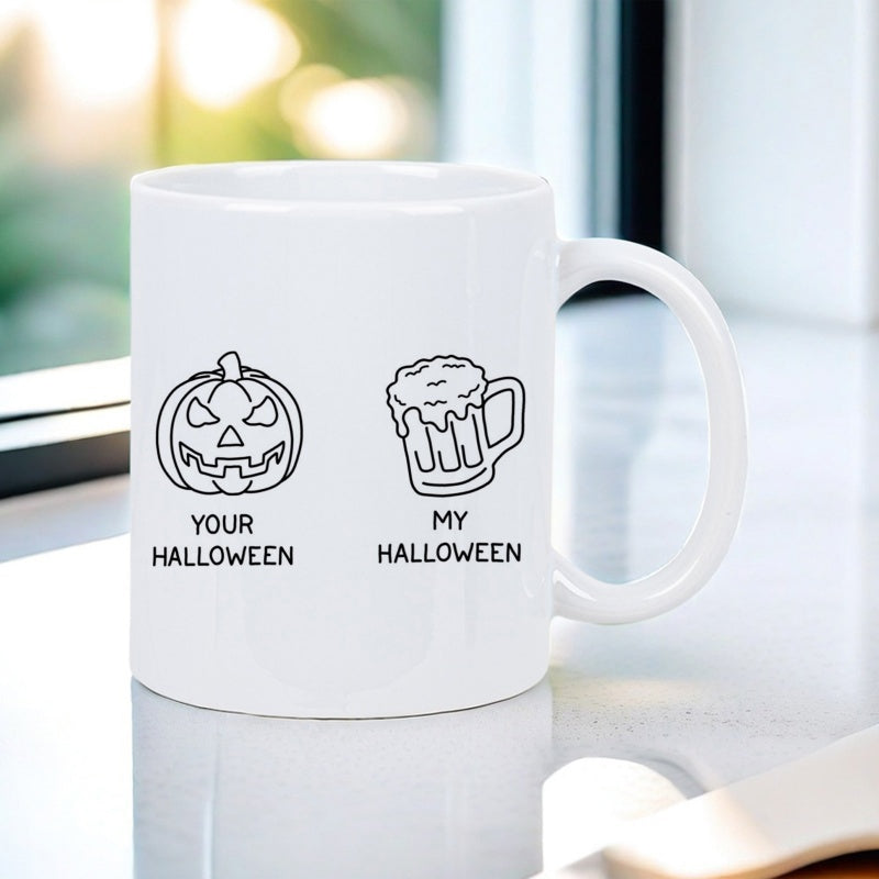 Tailorly White Ceramic 11 oz Mug - spooky festive halloween