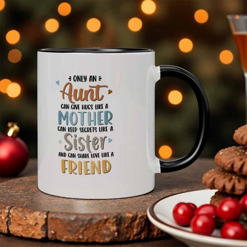 Tailorly Black Accent 11 oz Mug - 1pc kitchenware 11oz family mugs coffee cups water cups hand wash recommended ideal gift for valentines day