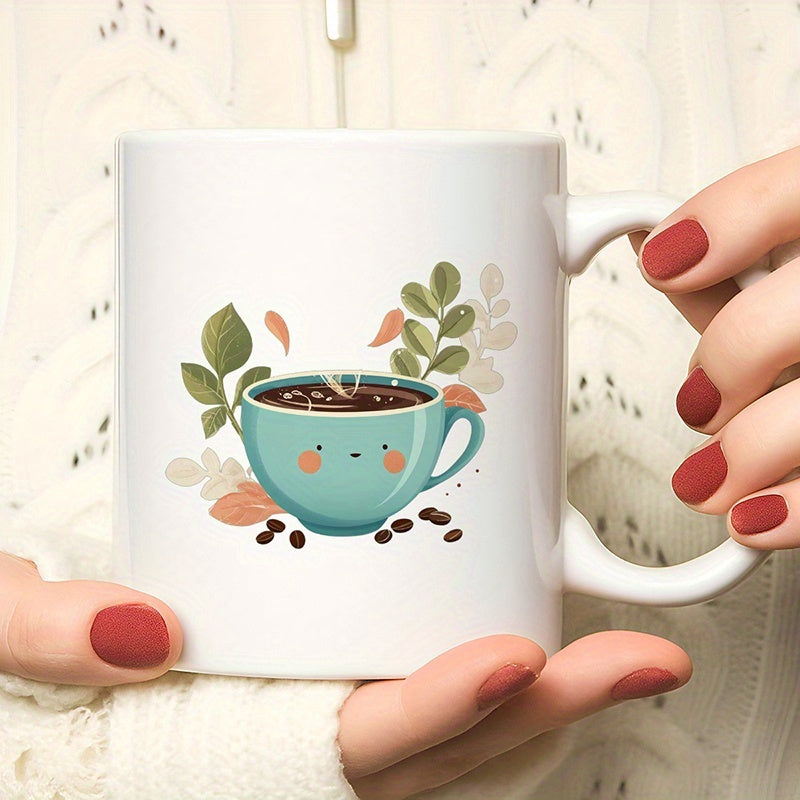 Tailorly White Ceramic 11 oz Mug - 1pc themed ceramic mug for everyday use christmas gifts birthday anniversary gifts ideal for coffee tea hot chocolate