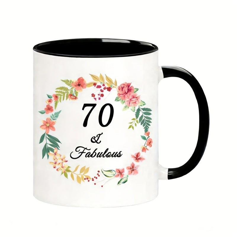 Tailorly Black Accent 11 oz Mug - 70 fabulous text