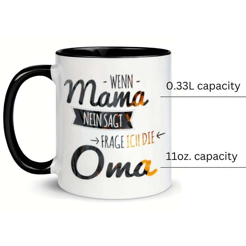 Tailorly Black Accent 11 oz Mug - ask grandma text