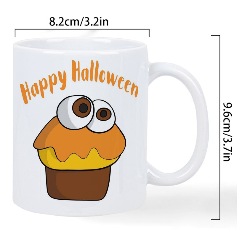 Tailorly White Ceramic 11 oz Mug - large eye cute design