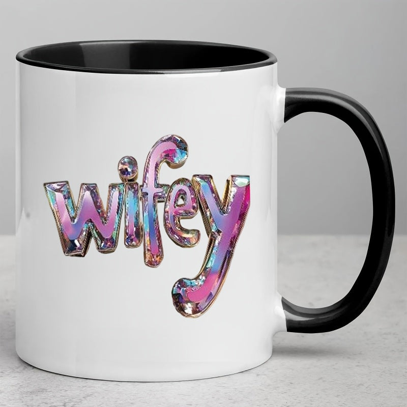 Tailorly Black Accent 11 oz Mug - sparkling wifely glow stylish design