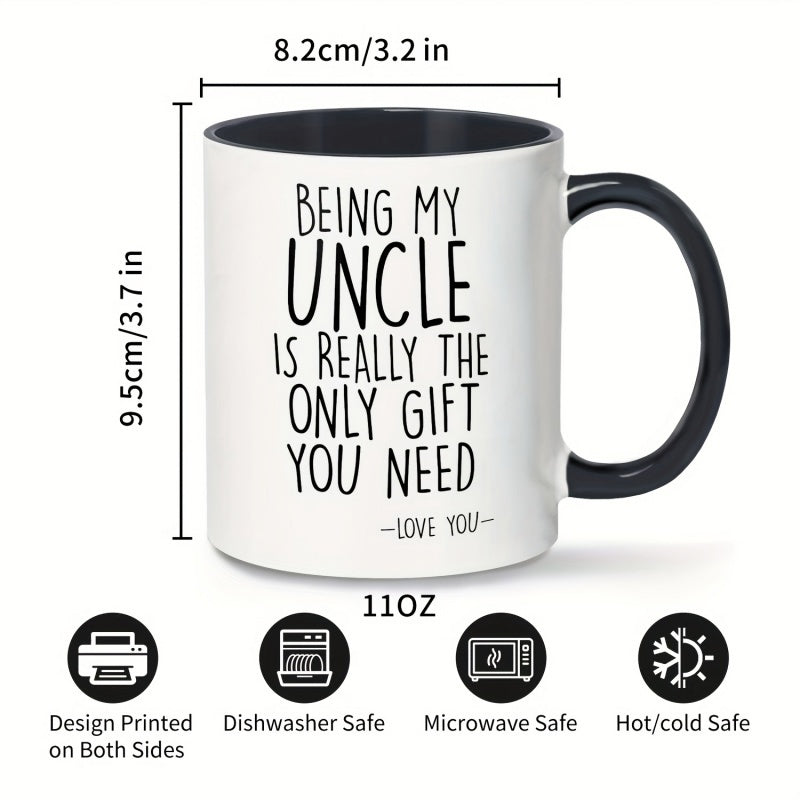 Tailorly Black Accent 11 oz Mug - "being is the only need" text message