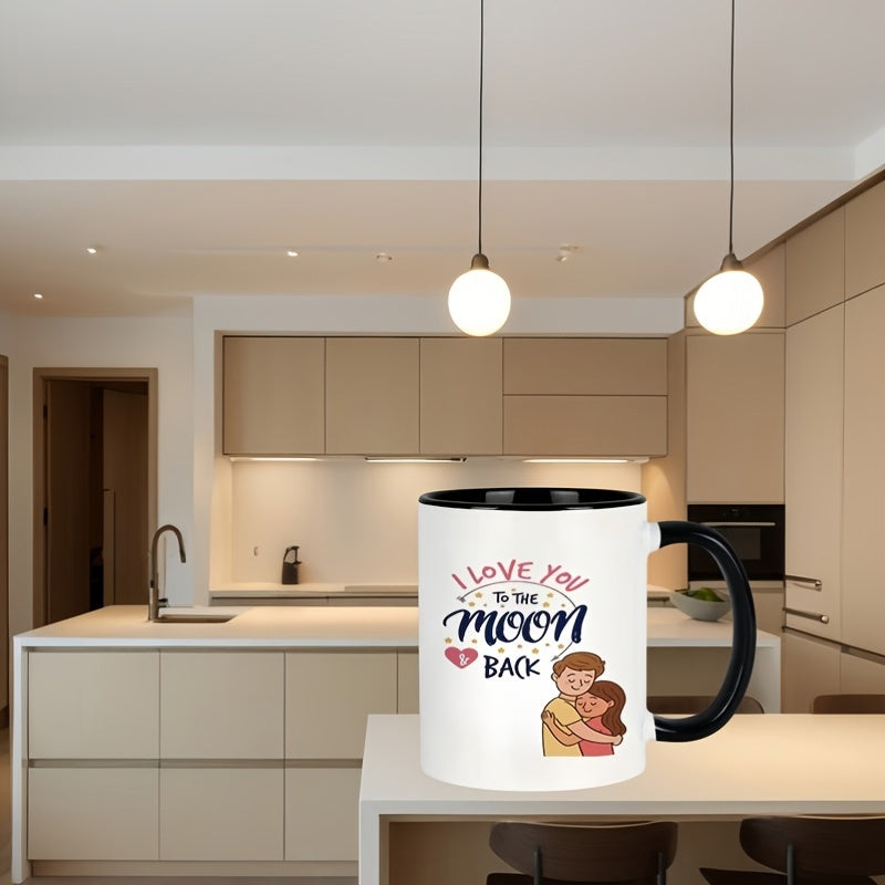Tailorly Black Accent 11 oz Mug - 1pc elegant ceramic mug kitchenware with suitable for birthdays christmas new year valentines day hand wash only