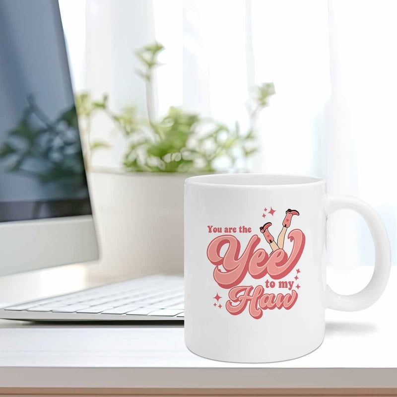 Tailorly White Ceramic 11 oz Mug - you are the yee to