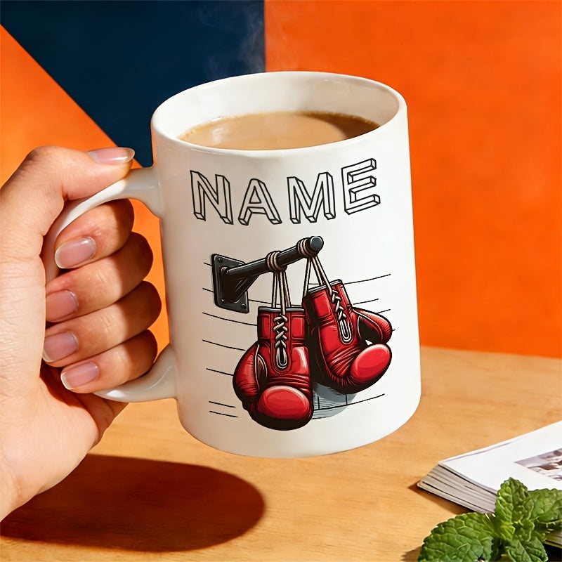Tailorly White Ceramic 11 oz Mug - red boxing glove