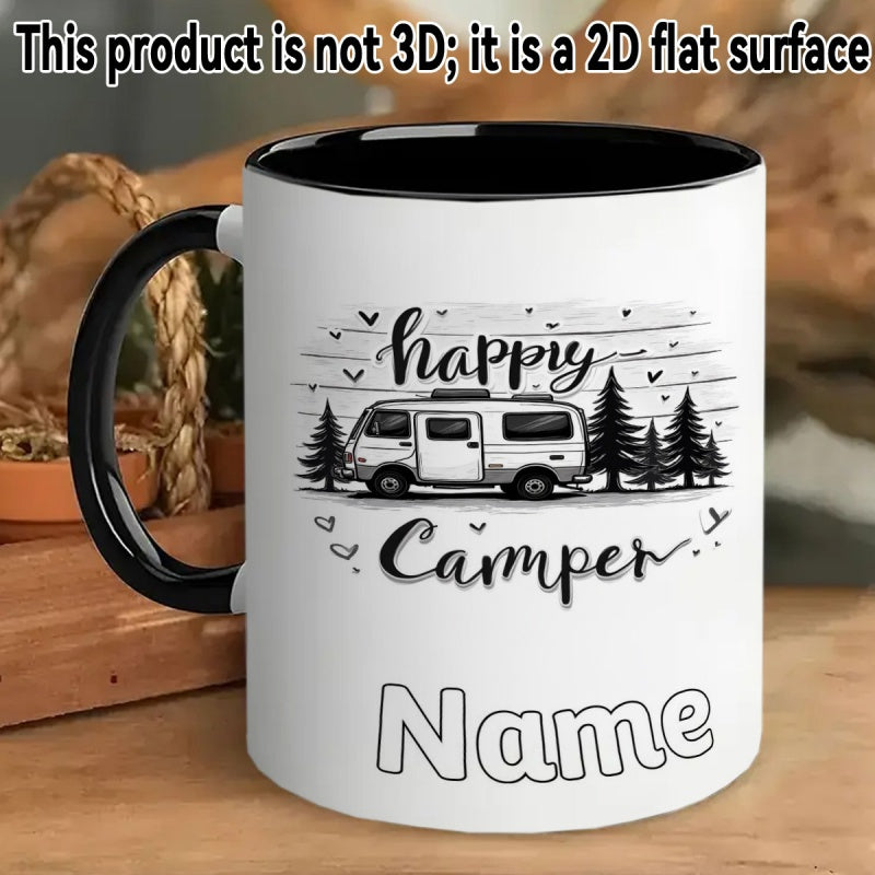 Tailorly Black Accent 11 oz Mug - campfire design