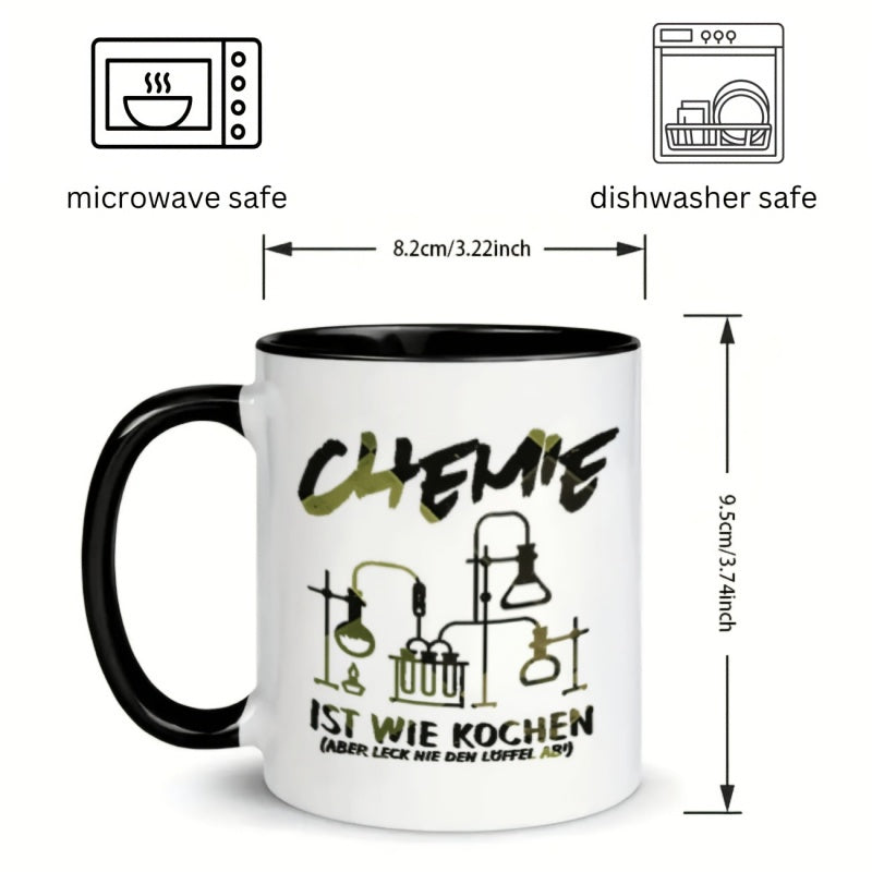 Tailorly Black Accent 11 oz Mug - cute chemistry tools