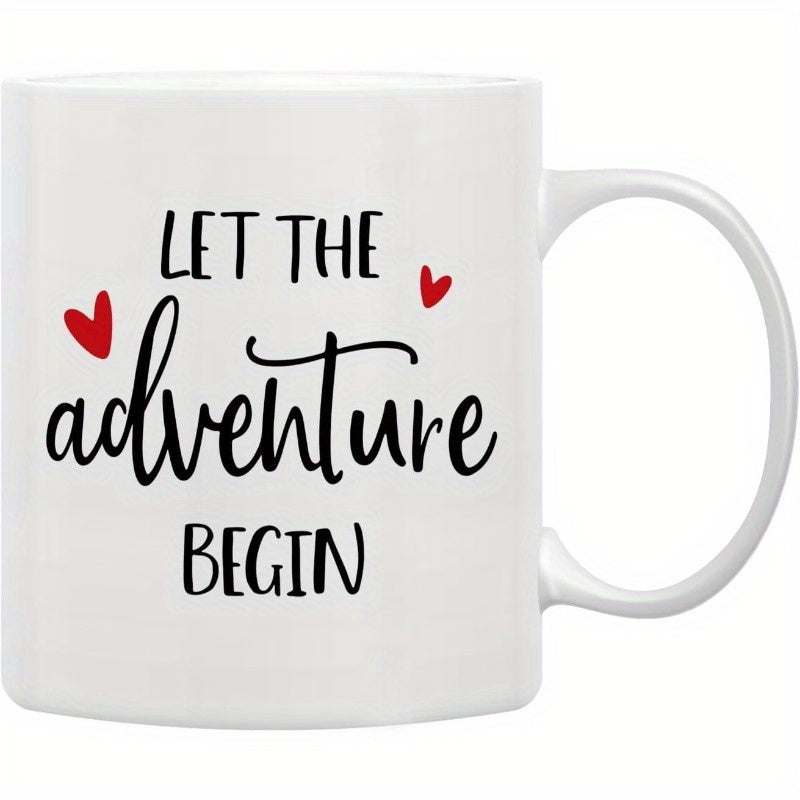 Tailorly White Ceramic 11 oz Mug - romantic couple design