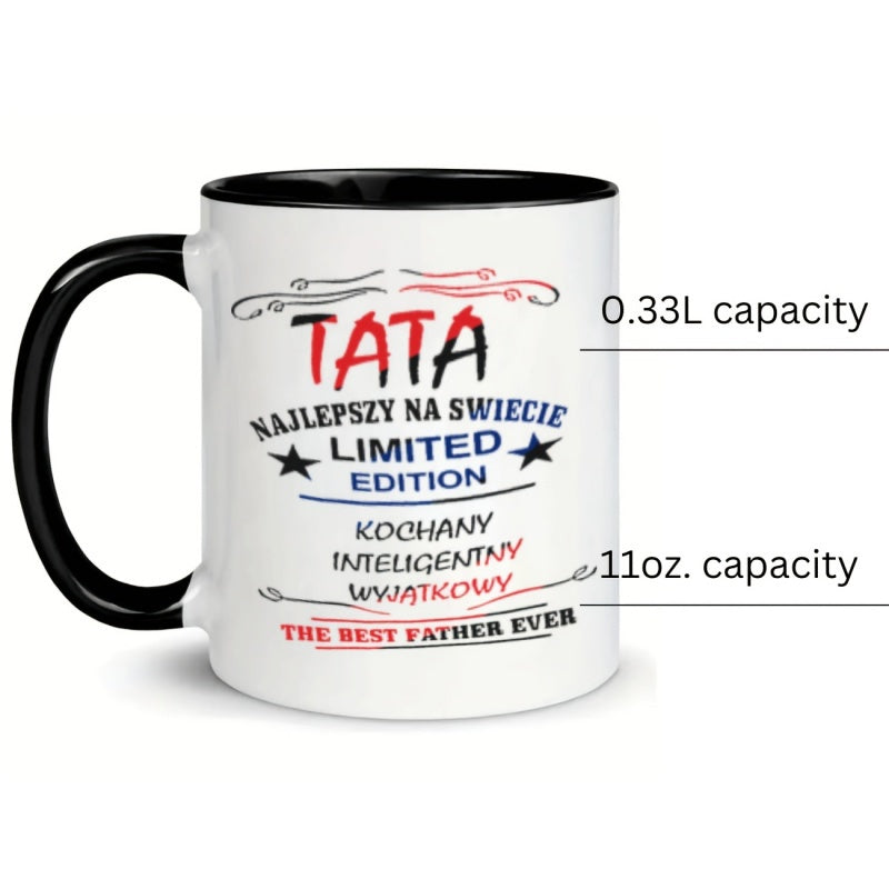 Tailorly Black Accent 11 oz Mug - 1pc of edition mug for sports lovers and office employees 11 ounces made of ceramic holidays birthdays christmas