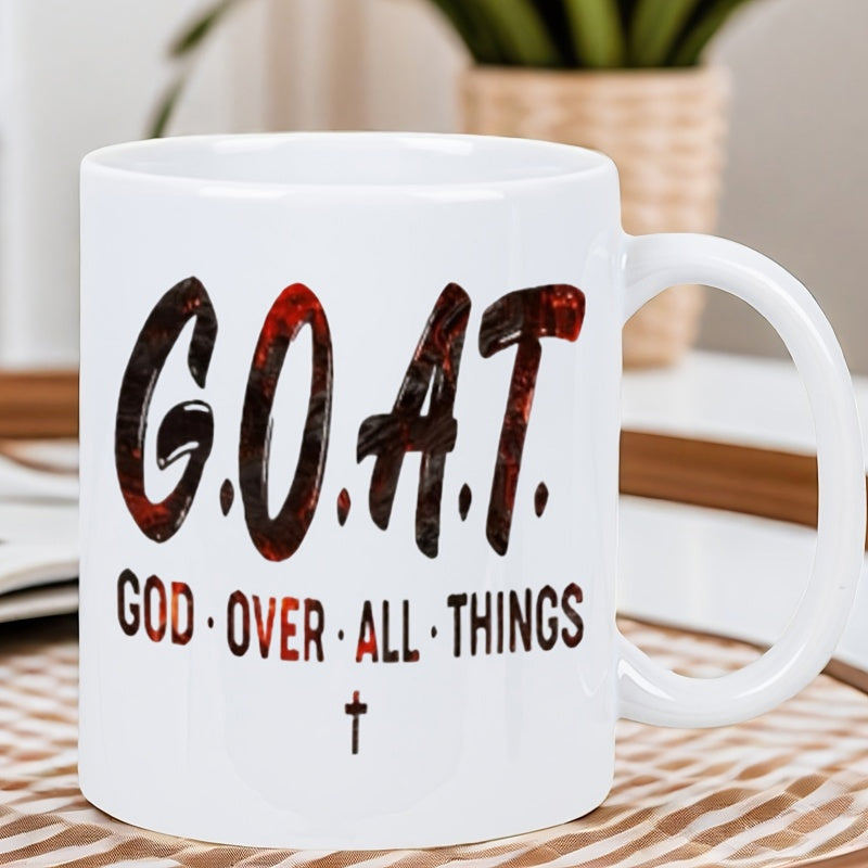 Tailorly White Ceramic 11 oz Mug - at god text