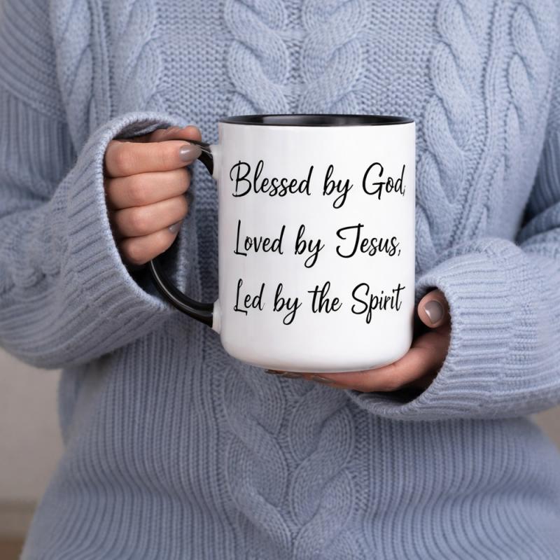 Tailorly Black Accent 11 oz Mug - Embrace Inspiration Guidance with Illustrations of Romantic Horror Coup