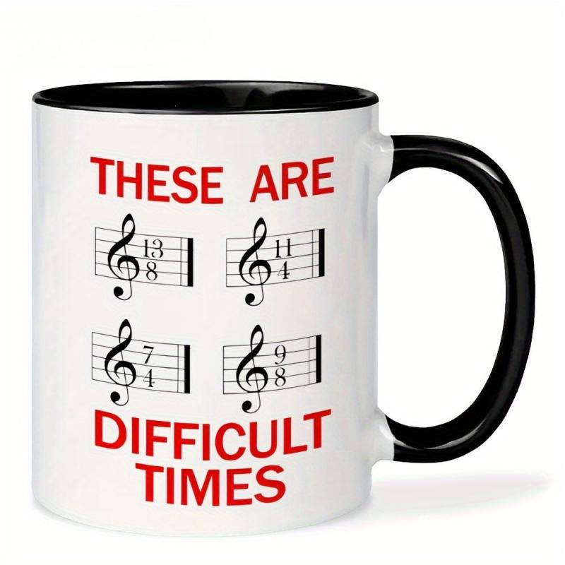 Tailorly Black Accent 11 oz Mug - Musical Notes