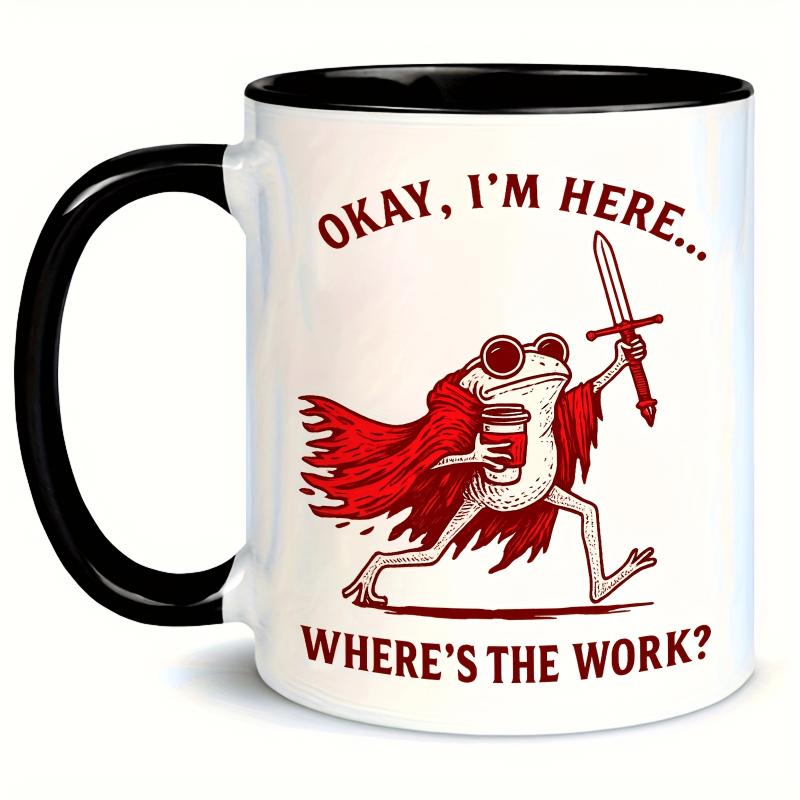 Tailorly Black Accent 11 oz Mug - Holding sword
