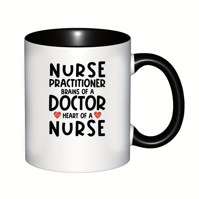Tailorly Black Accent 11 oz Mug - Heart of a Nurse text with heart illustration
