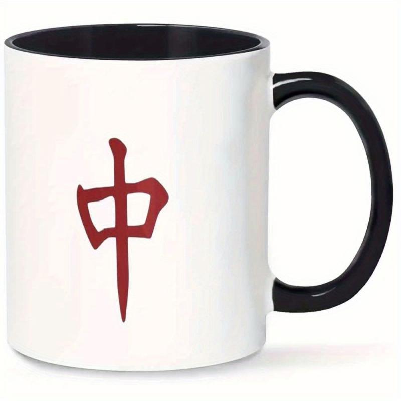 Tailorly Black Accent 11 oz Mug - Mahjong tiles