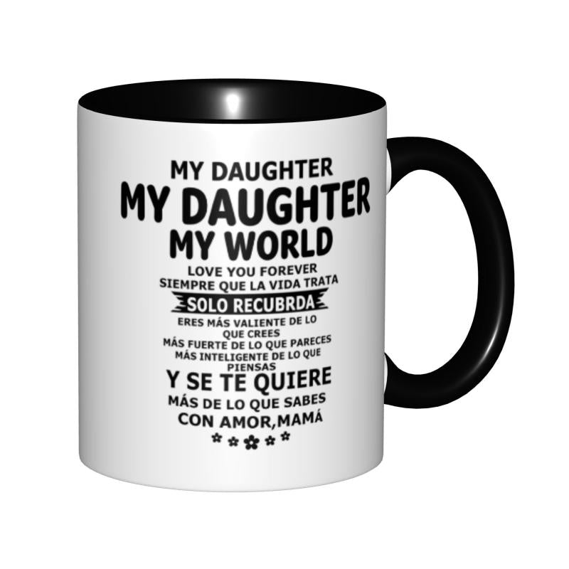Tailorly Black Accent 11 oz Mug - my daughter text