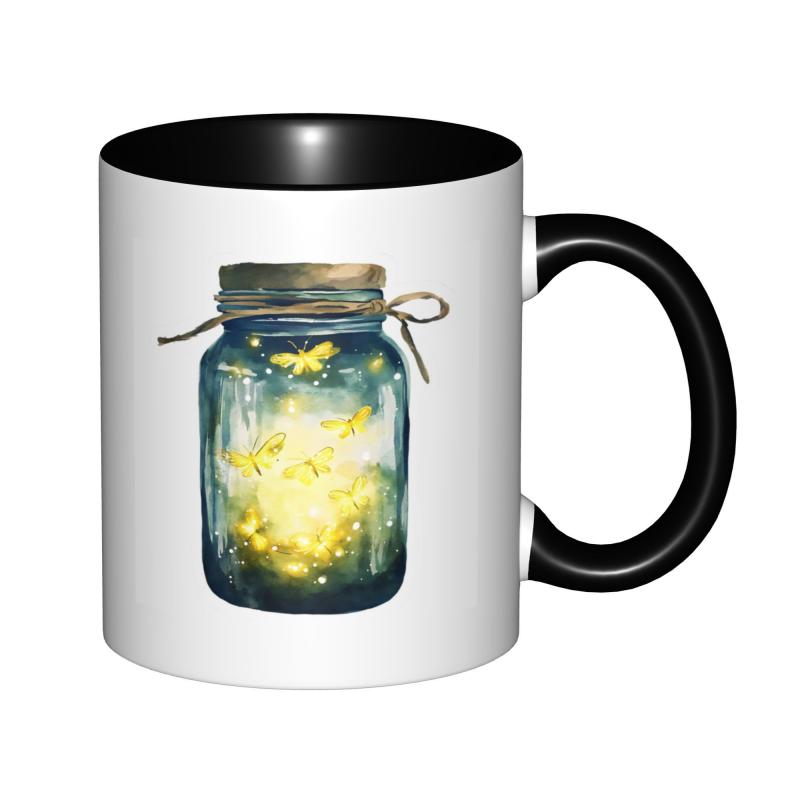 Tailorly Black Accent 11 oz Mug - glowing bug
