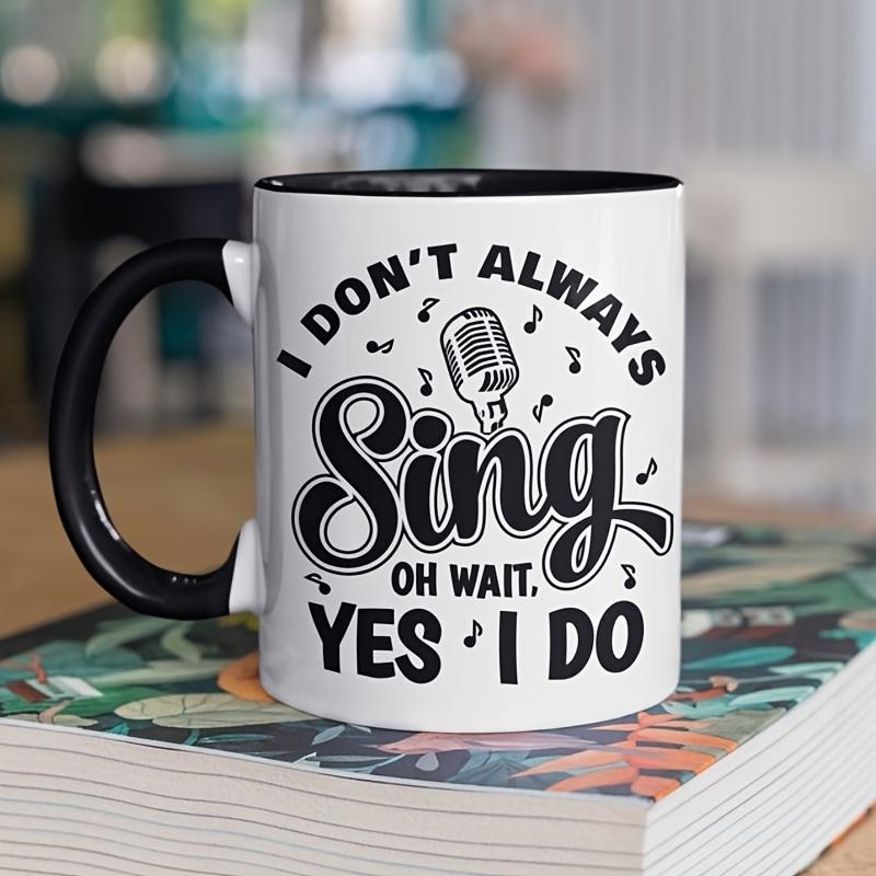 Tailorly Black Accent 11 oz Mug - Funny singing illustration