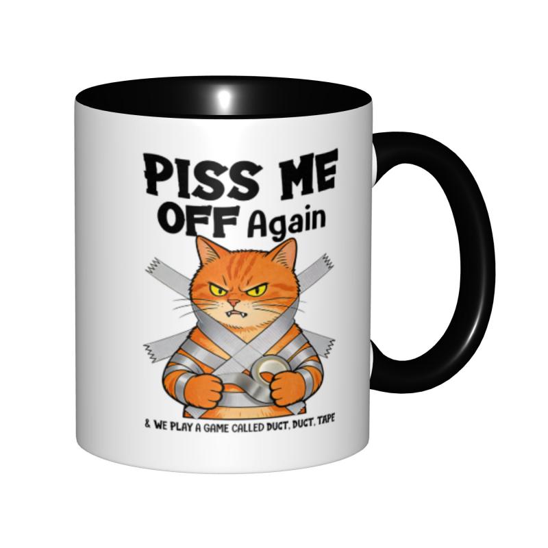 Tailorly Black Accent 11 oz Mug - me off again print
