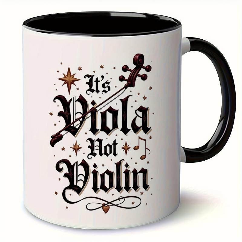 Tailorly Black Accent 11 oz Mug - Magic Violin Elegant Artistic Music Theme