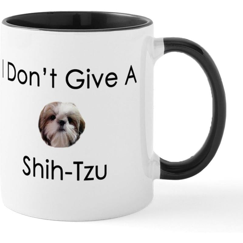 Tailorly Black Accent 11 oz Mug - Shih Tzu dog