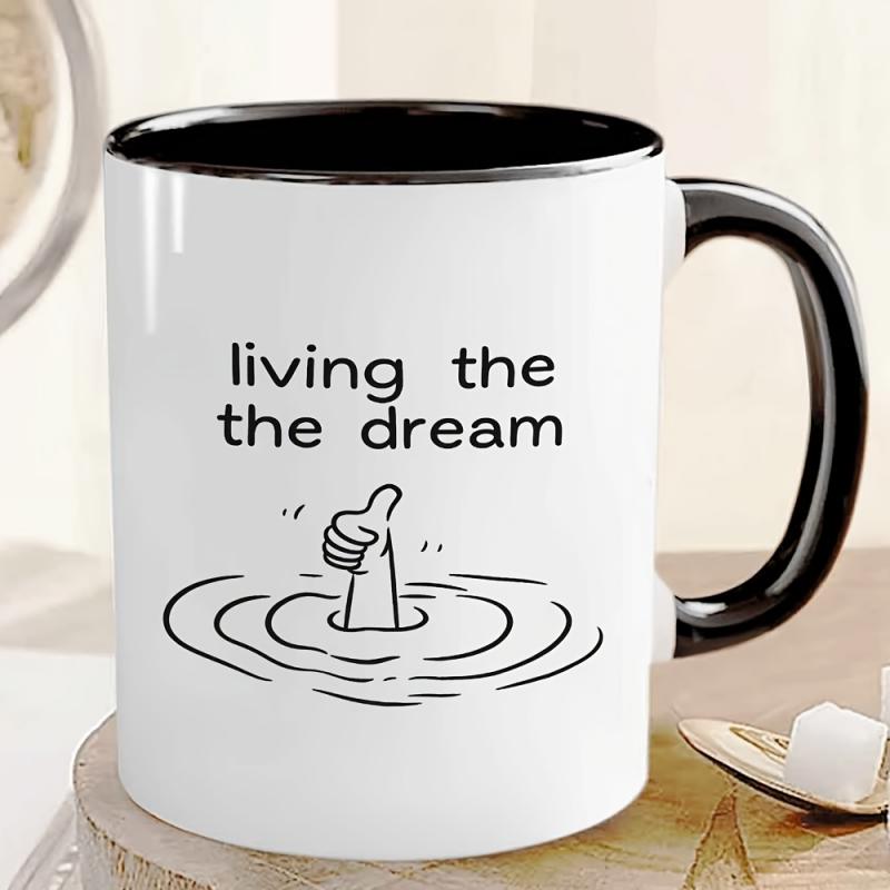 Tailorly Black Accent 11 oz Mug - water pattern