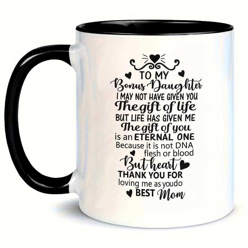Tailorly Black Accent 11 oz Mug - Text about being daughter