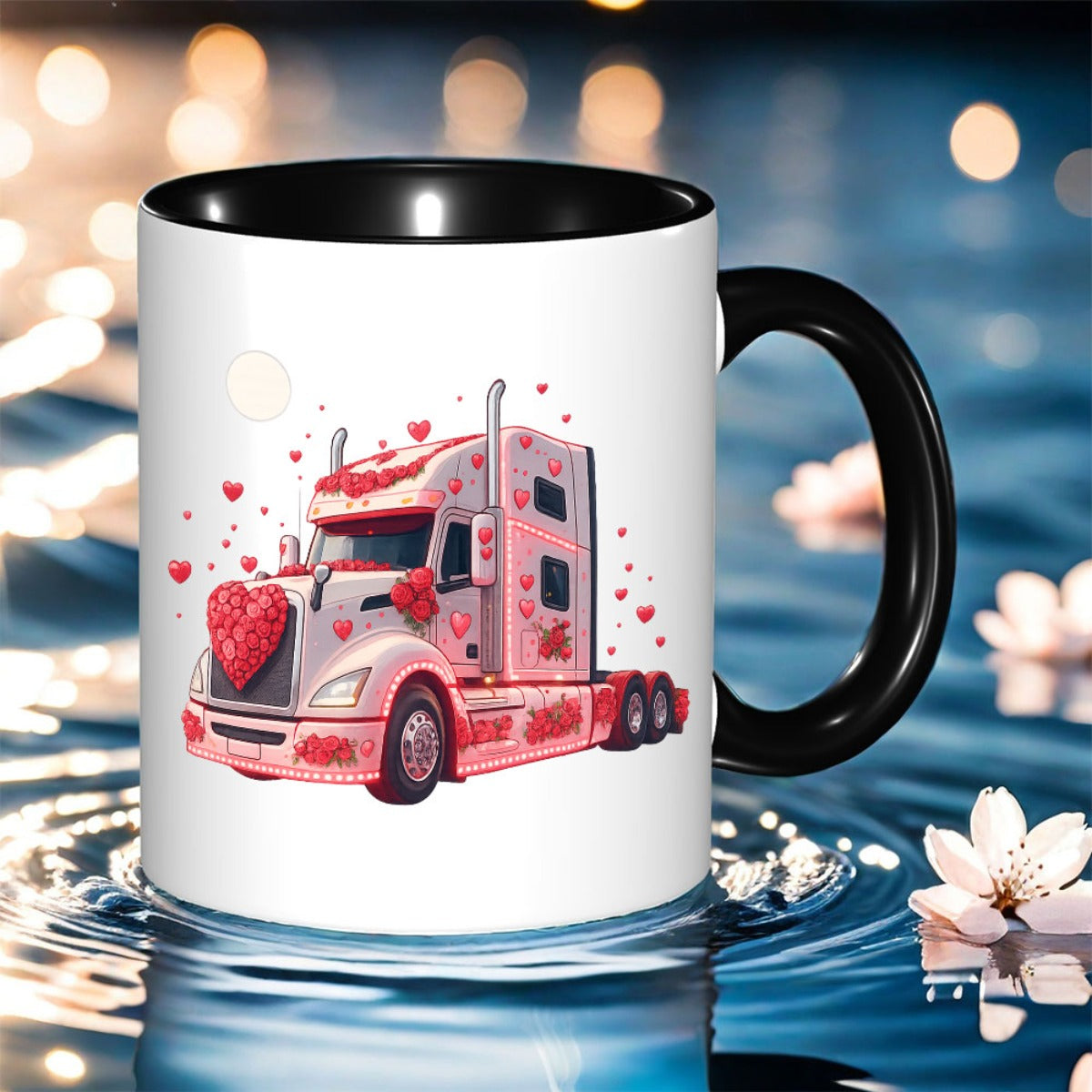 Tailorly Black Accent 11 oz Mug - a truck themed ceramic coffee mug reading this ceramic mug is an gift for holidays or birthdays easy to clean