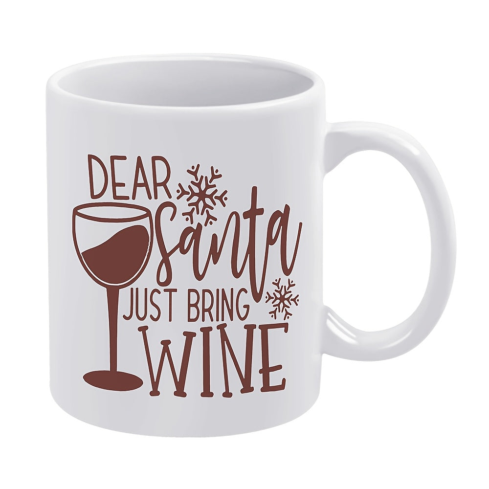 Tailorly White Ceramic 11 oz Mug - santa claus snowflakes