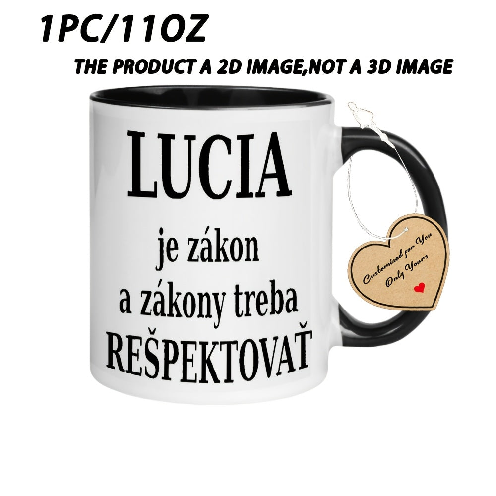 Tailorly Black Accent 11 oz Mug - 1pc Zákon 11oz Ceramic Coffee Mug for Restaurant and Business Ideal Gift for Gifts for Women Men s Gifts