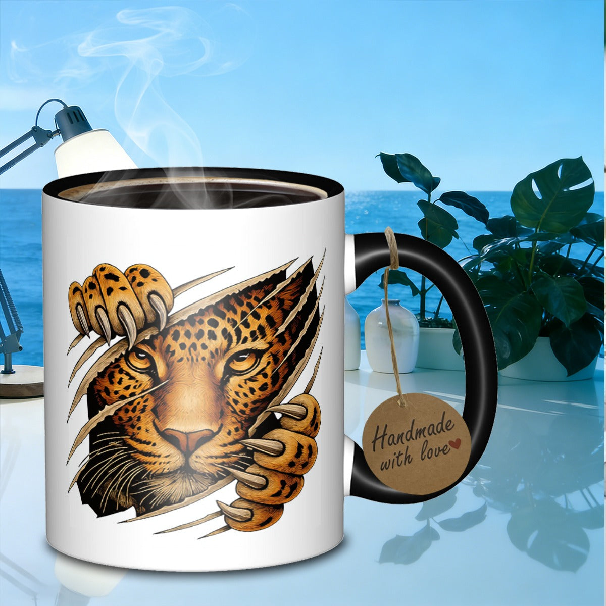 Tailorly Black Accent 11 oz Mug - ripped feline predatorfancy mug made of ceramic for pharmacists_f8febdcb06d74177bc54c27a00faebf8