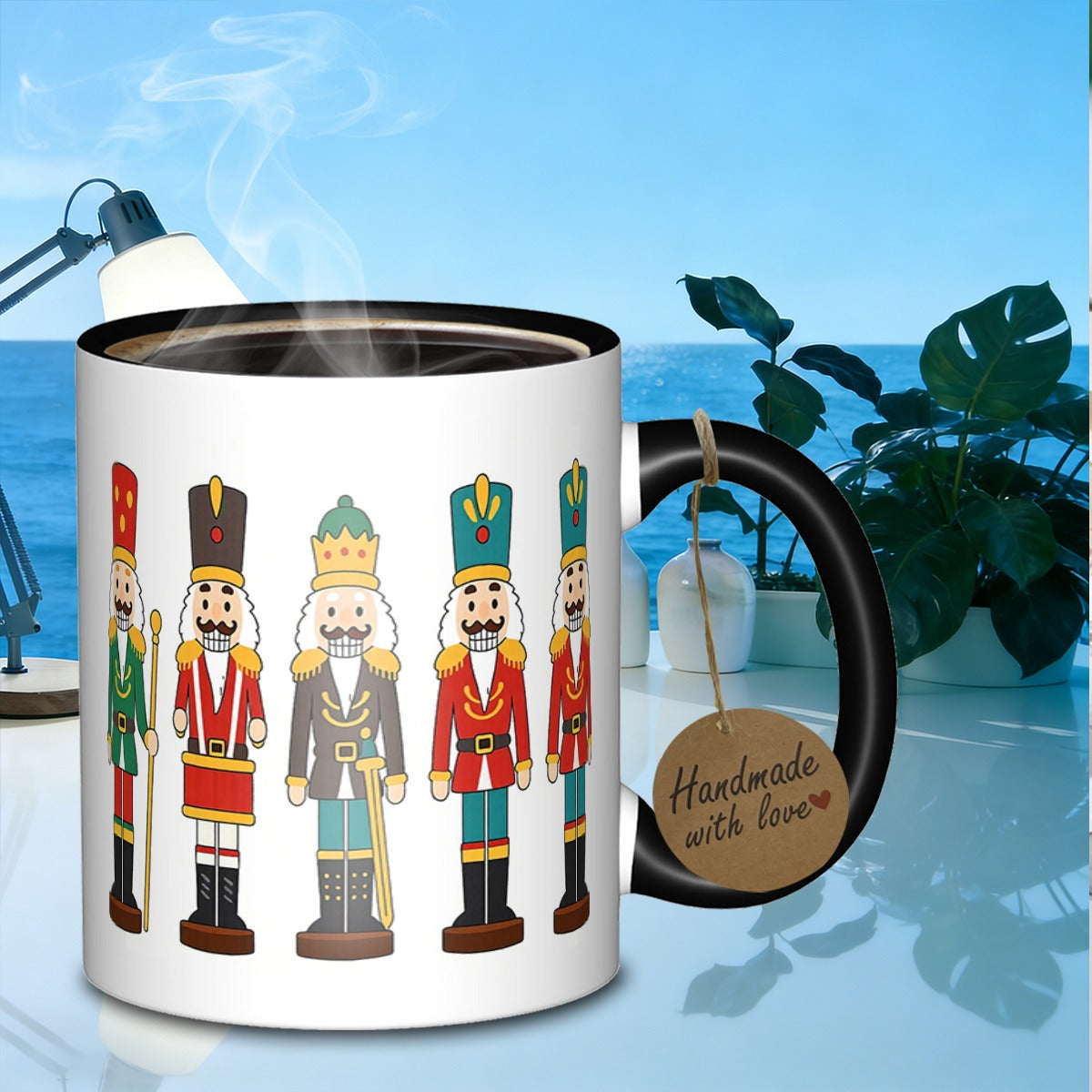 Tailorly Black Accent 11 oz Mug - toy nutcracker soldiers