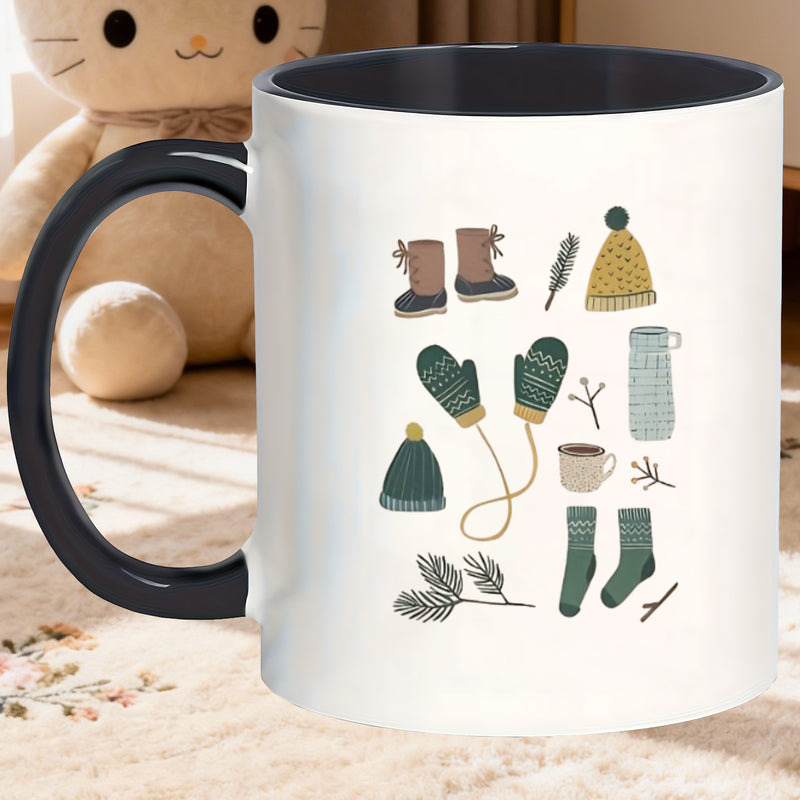 Tailorly Black Accent 11 oz Mug - reusable coffee mug with grocery novelty multipurpose cup suitable for coffee tea hot ideal christmas graduation hand