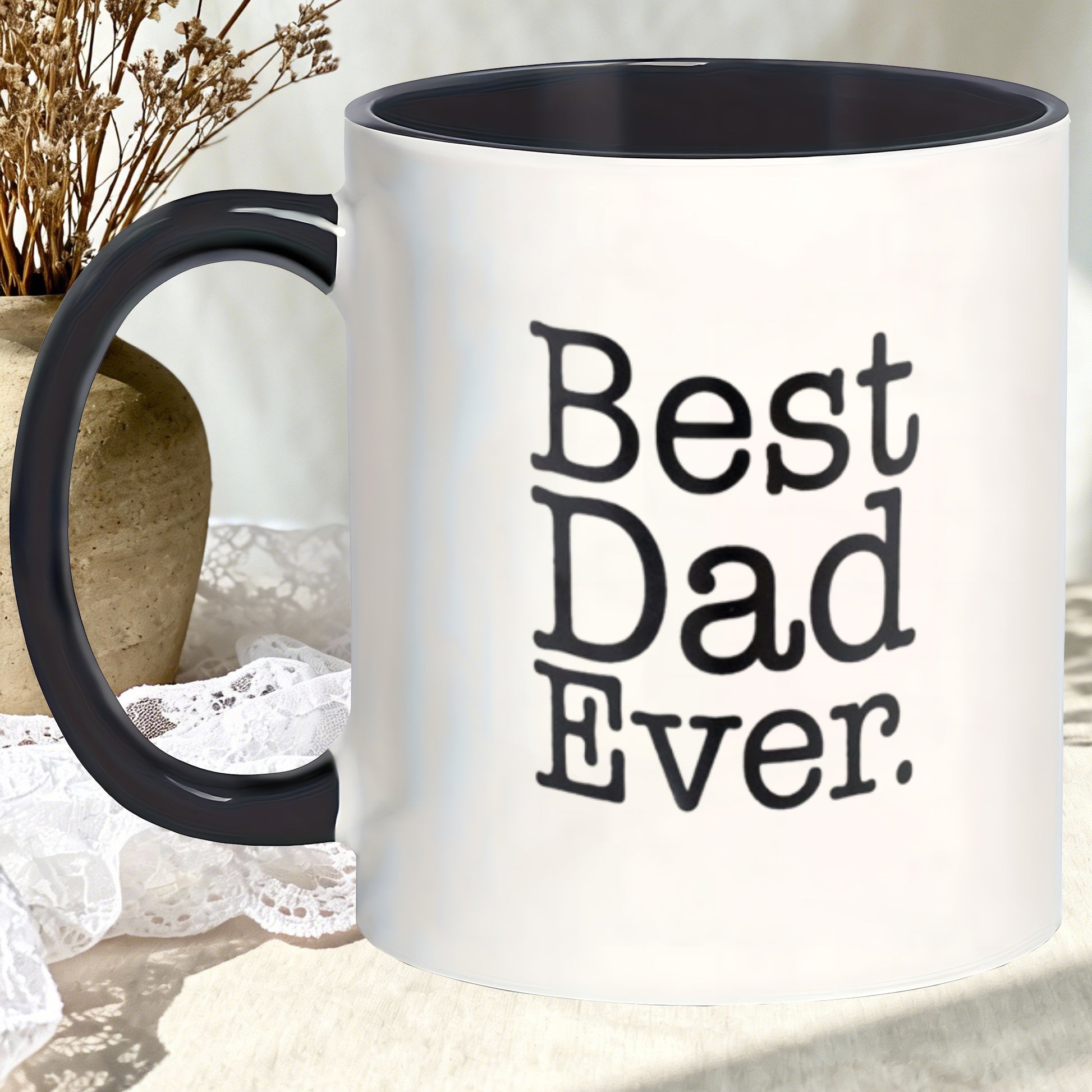 Tailorly Black Accent 11 oz Mug - best dad ever