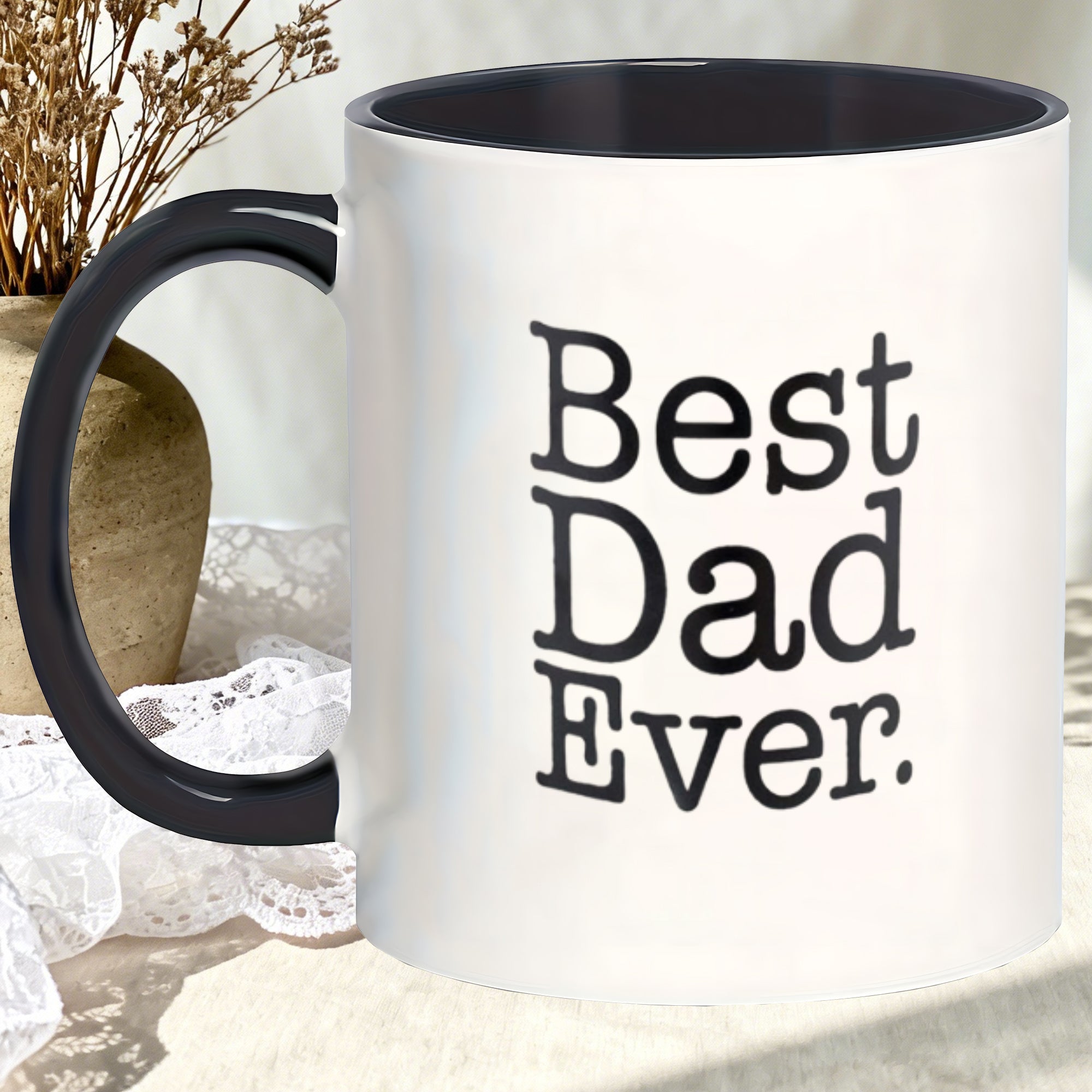 Tailorly Black Accent 11 oz Mug - best dad ever
