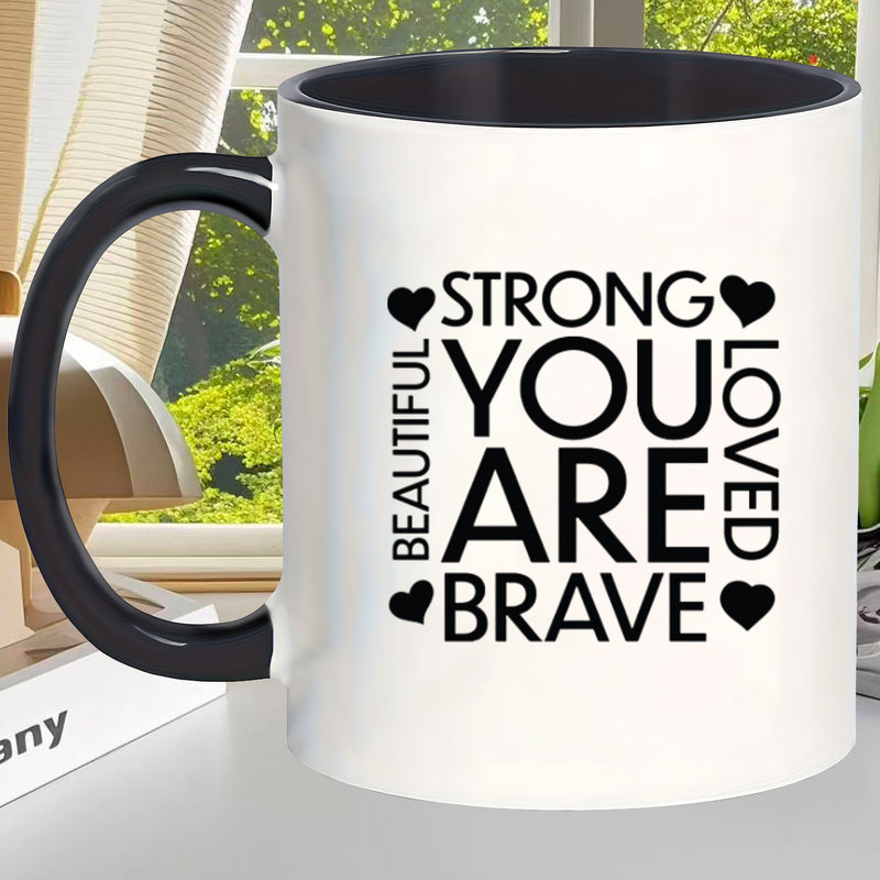 Tailorly Black Accent 11 oz Mug - brave mugs birthday christmas thanksgiving gift for grandparents